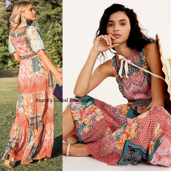 NWT, Anthropologie Bhanuni By Jyoti Alessandra Beaded Maxi Dress - Picture 6 of 16